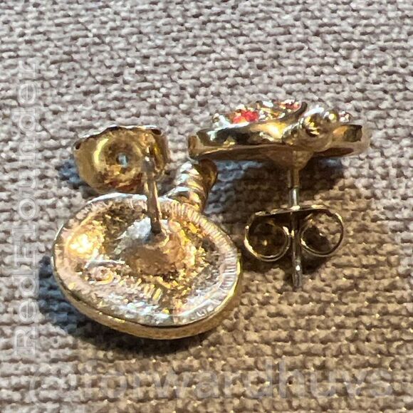 Avon Gold Tone Halloween Pumpkin Rhinestone Earrings EUC - Picture 6 of 10